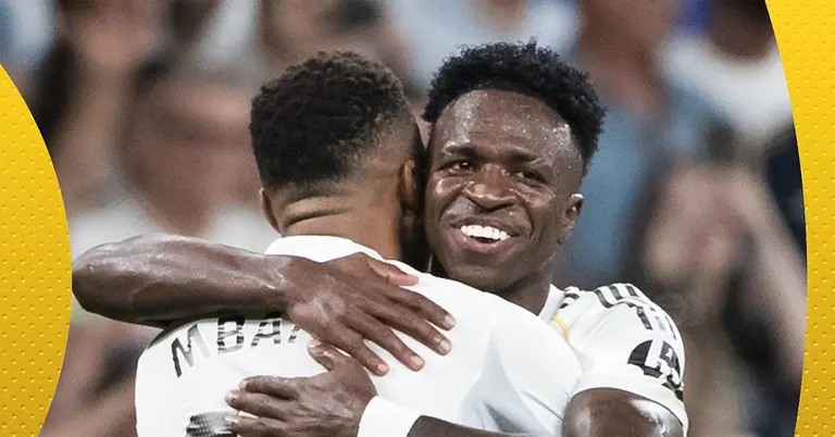 ভিনিসিয়াস ও এমবাপ্পের উদযাপনের মুহূর্ত